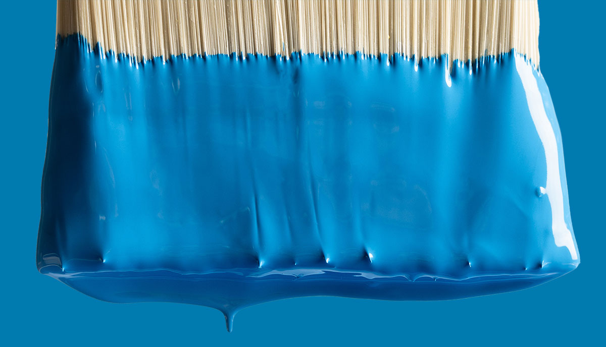 Blue drip paintbrush