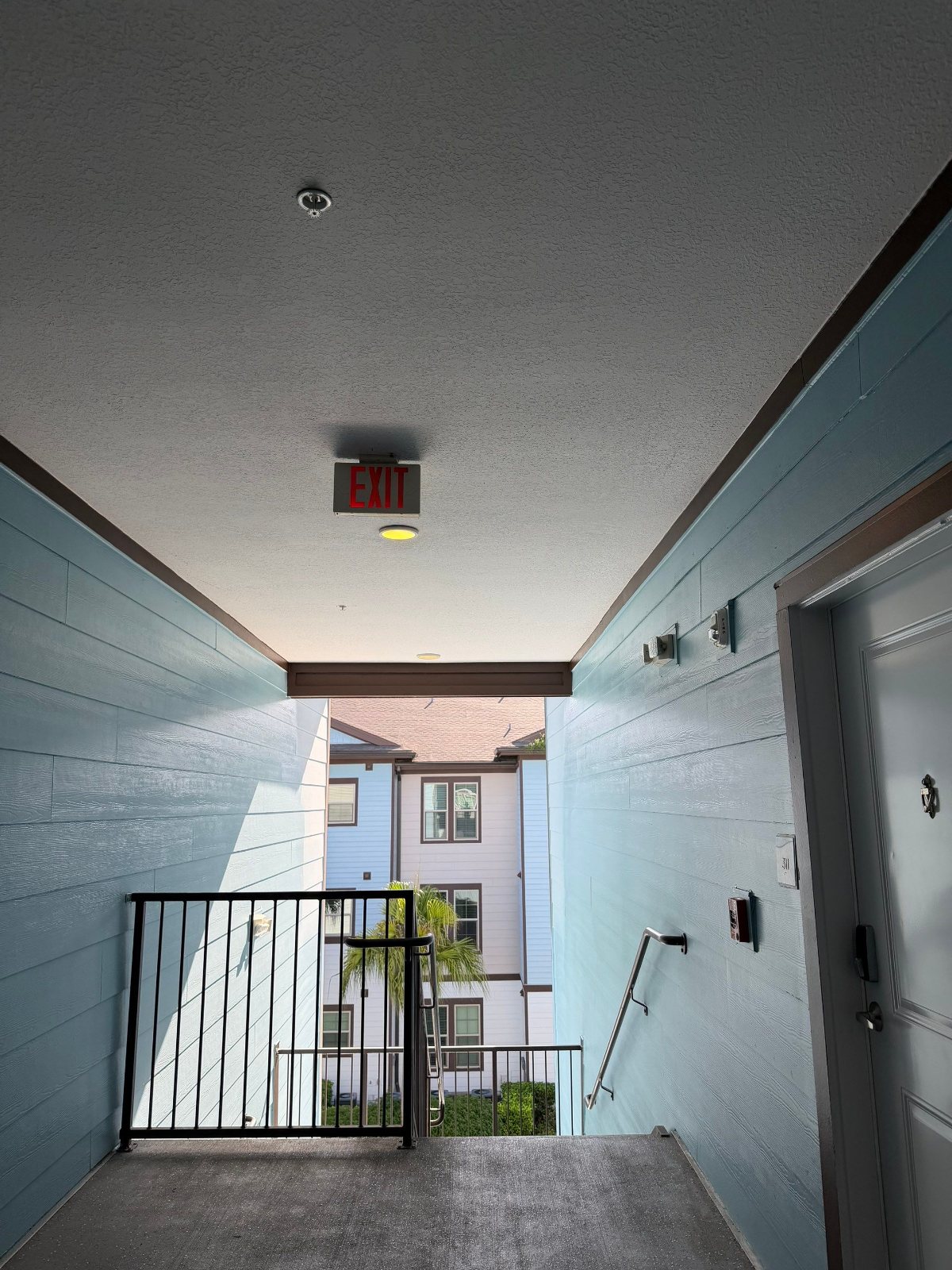 Finished apartment breezeway repaint in Clearwater, FL