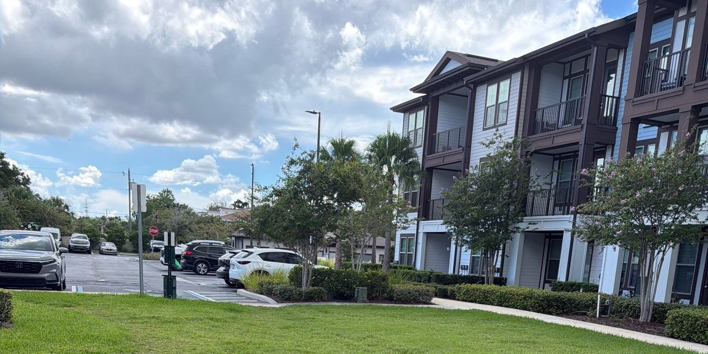 Apartment buildings at a Greystar-managed community in Clearwater, FL repainted by Bayshore Painters