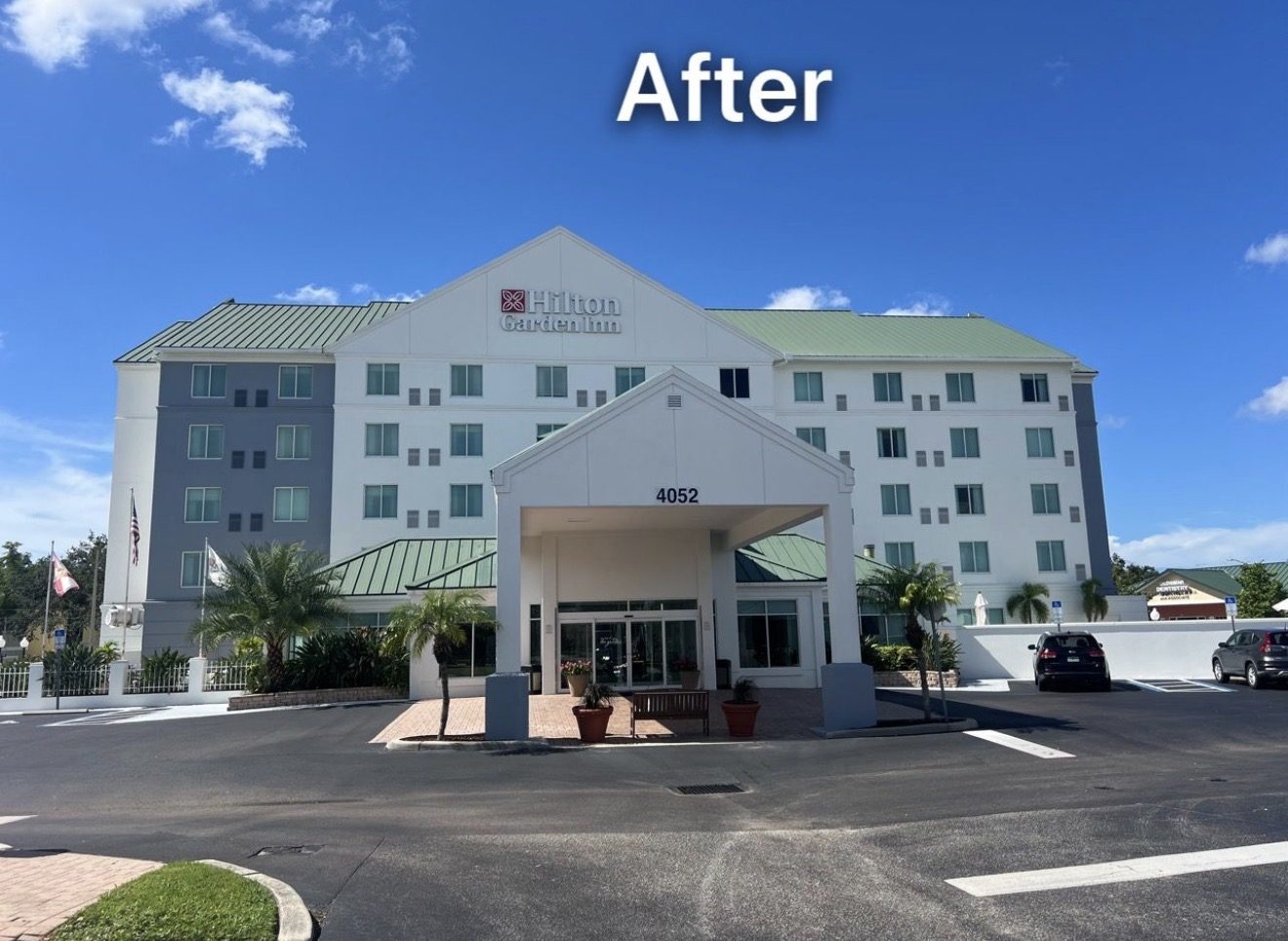Hilton Garden Inn Oldsmar FL after exterior repaint by Bayshore Painters