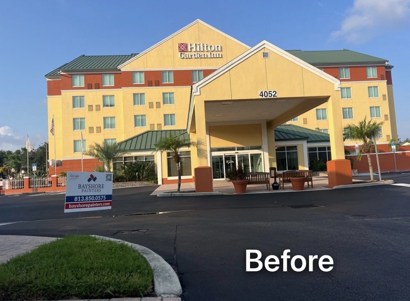 Hilton Garden Inn Oldsmar FL before exterior repaint