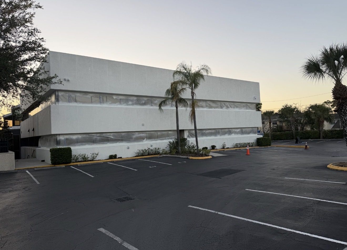 Commercial building exterior repainted by Bayshore Painters in Tampa